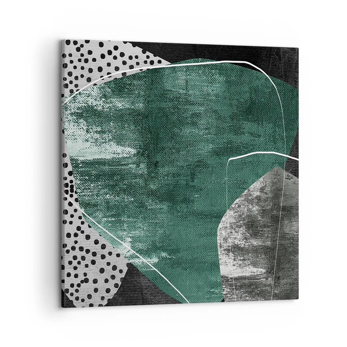 Canvastavla - Bild på duk - Färgstark abstraktion med en guldflinga - 50x50 cm