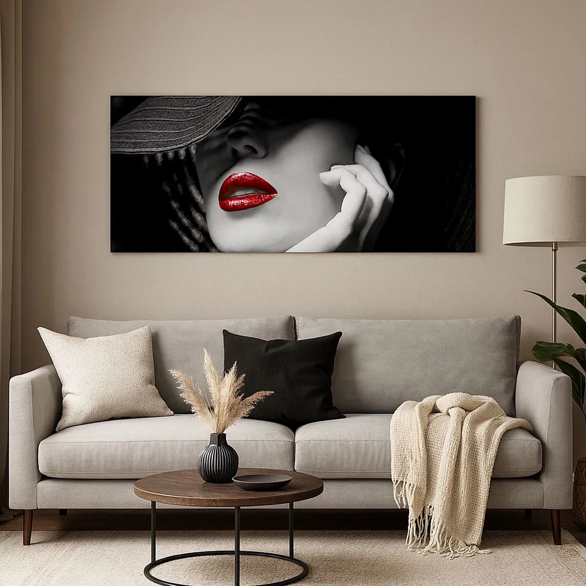 Canvastavla - Bild på duk - En studie i scharlakansröd - 100x40 cm