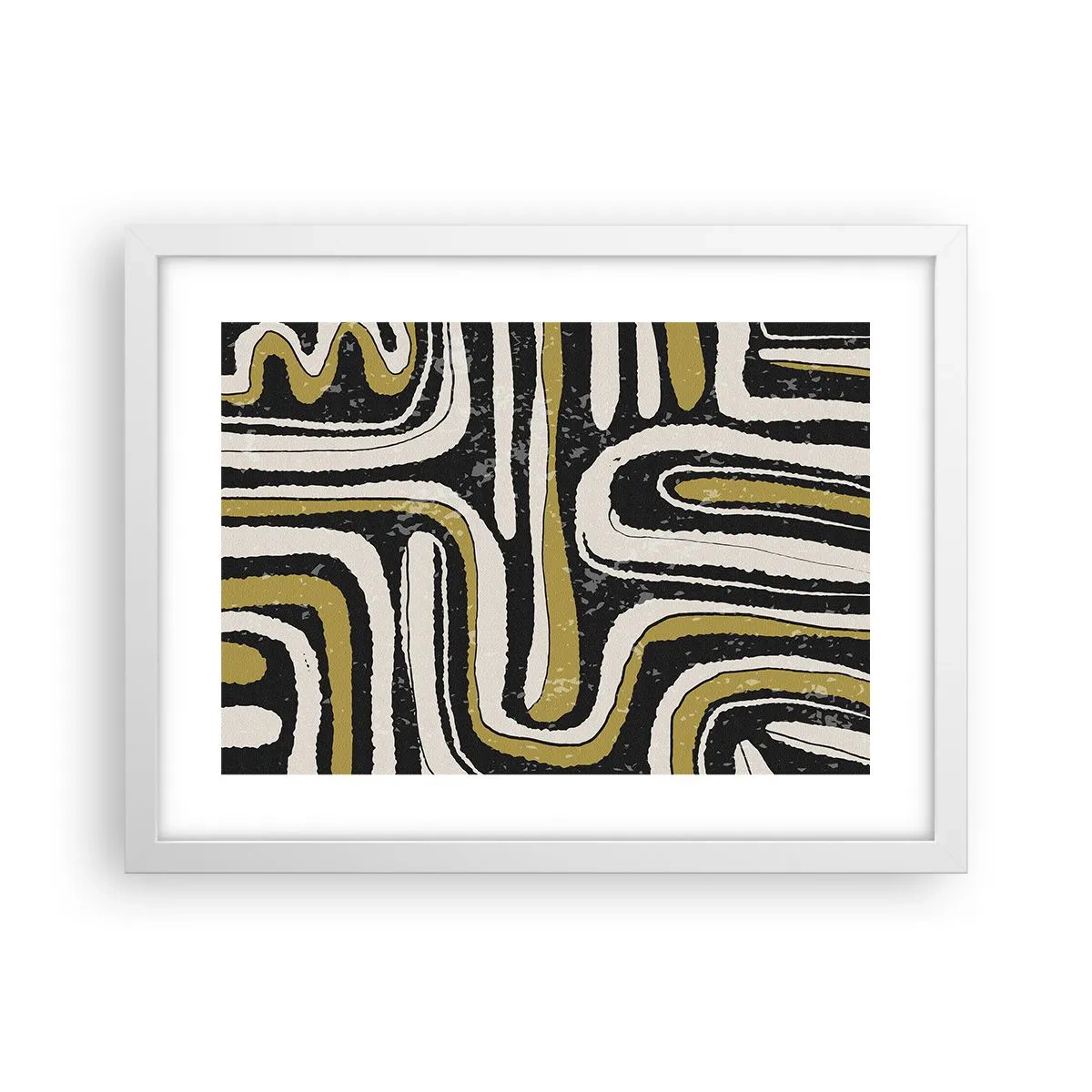 Affisch i vit ram - Komposition: stråk och gränder - 40x30 cm