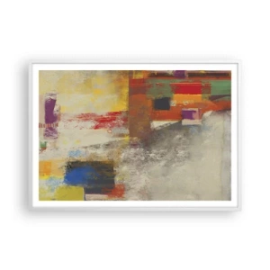 Affisch i vit ram - Färgernas geometri - 100x70 cm
