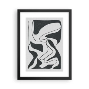 Affisch i svart ram - Abstrakt lek i en labyrint - 30x40 cm