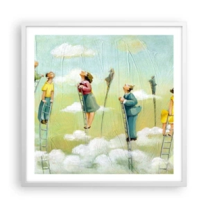 Affisch i vit ram - Efter din dröm - 60x60 cm