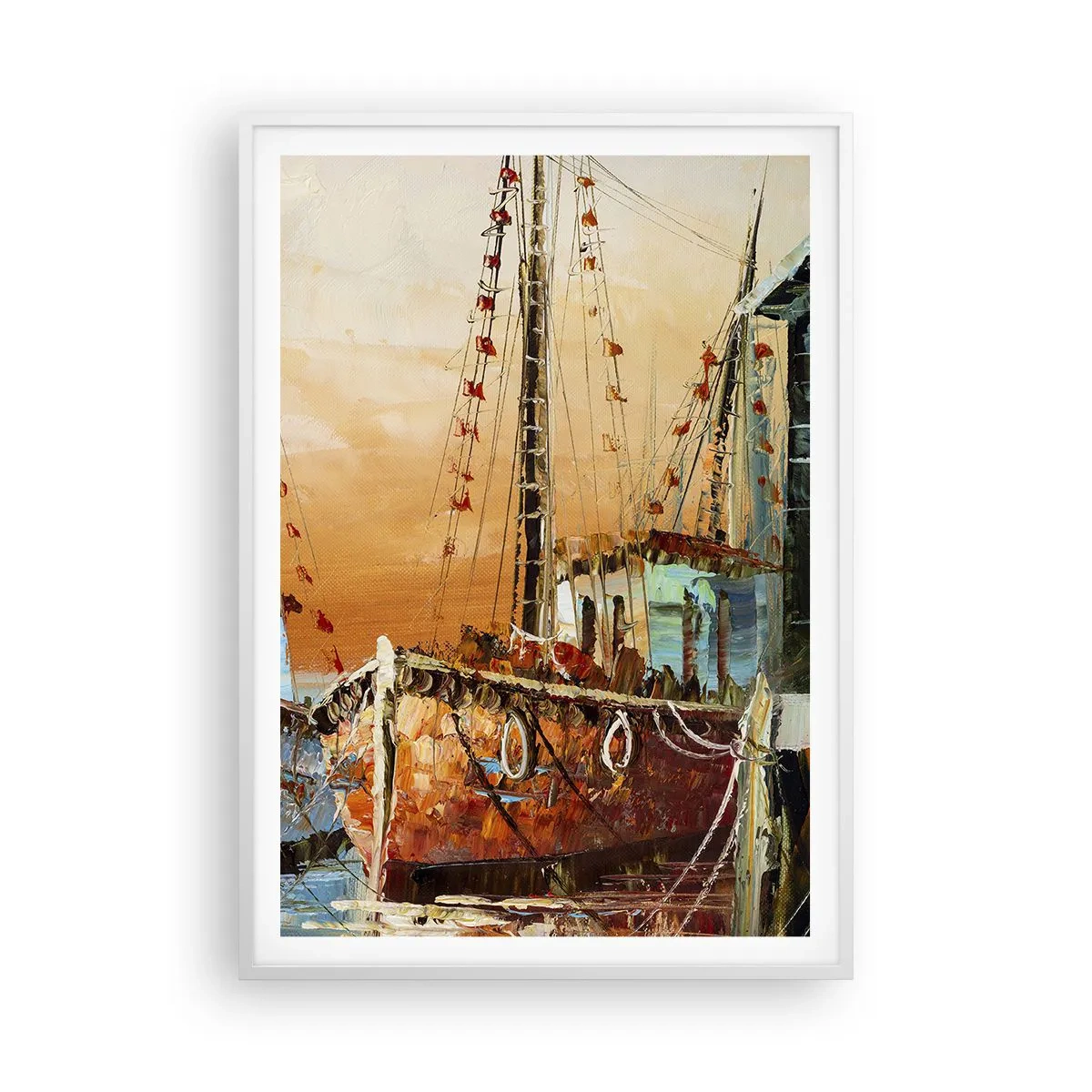 Affisch i vit ram - Lugn hemresa - 70x100 cm