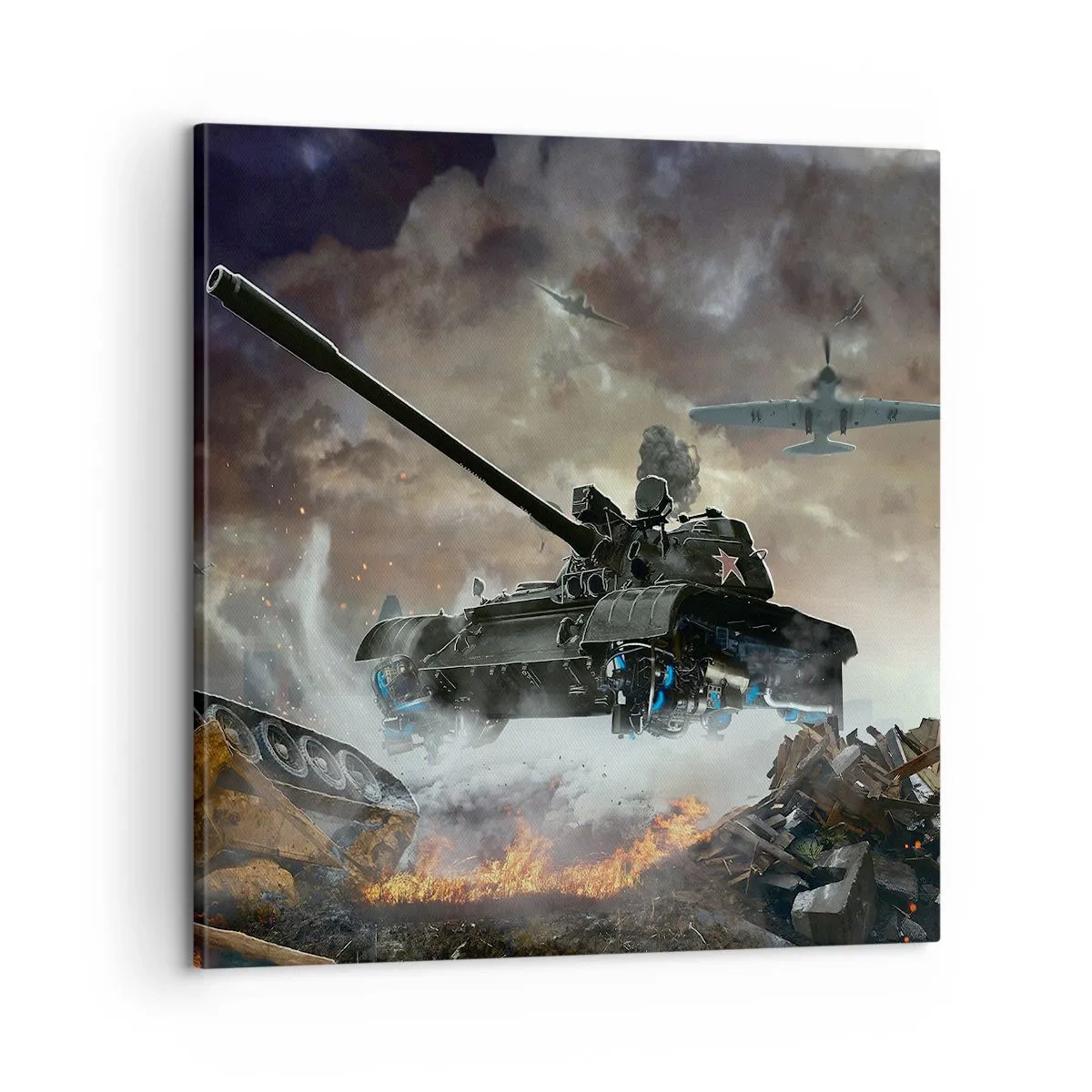 Canvastavla - Bild på duk - Slaget är hemskt och vackert - 60x60 cm