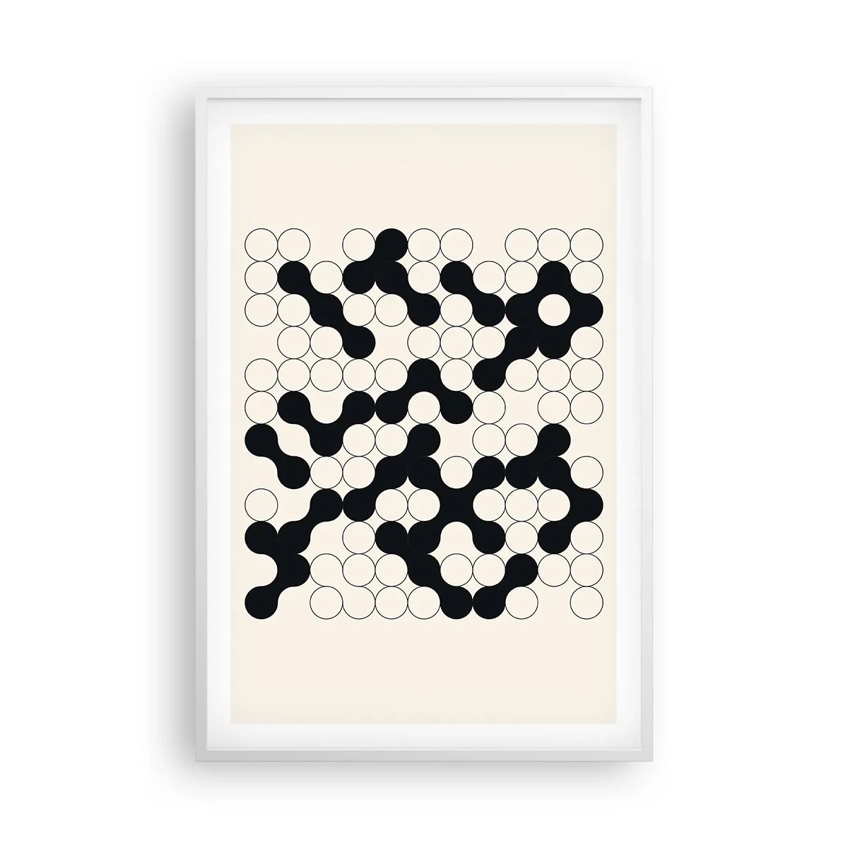 Affisch i vit ram - Kinesiskt spel - variation - 61x91 cm