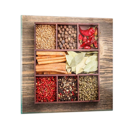 Glastavla - Bild på glas - Formordning, arombukett - 60x60 cm