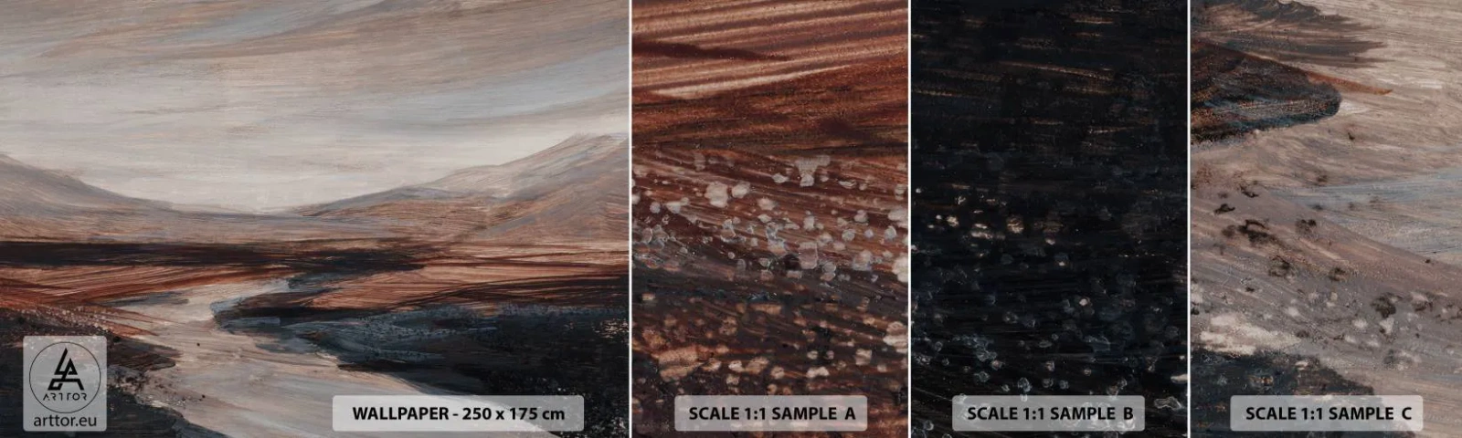 Fototapet Prov Standard Eco - Fridfull dal - Landskap, Landskap, Bit - 100x30 cm