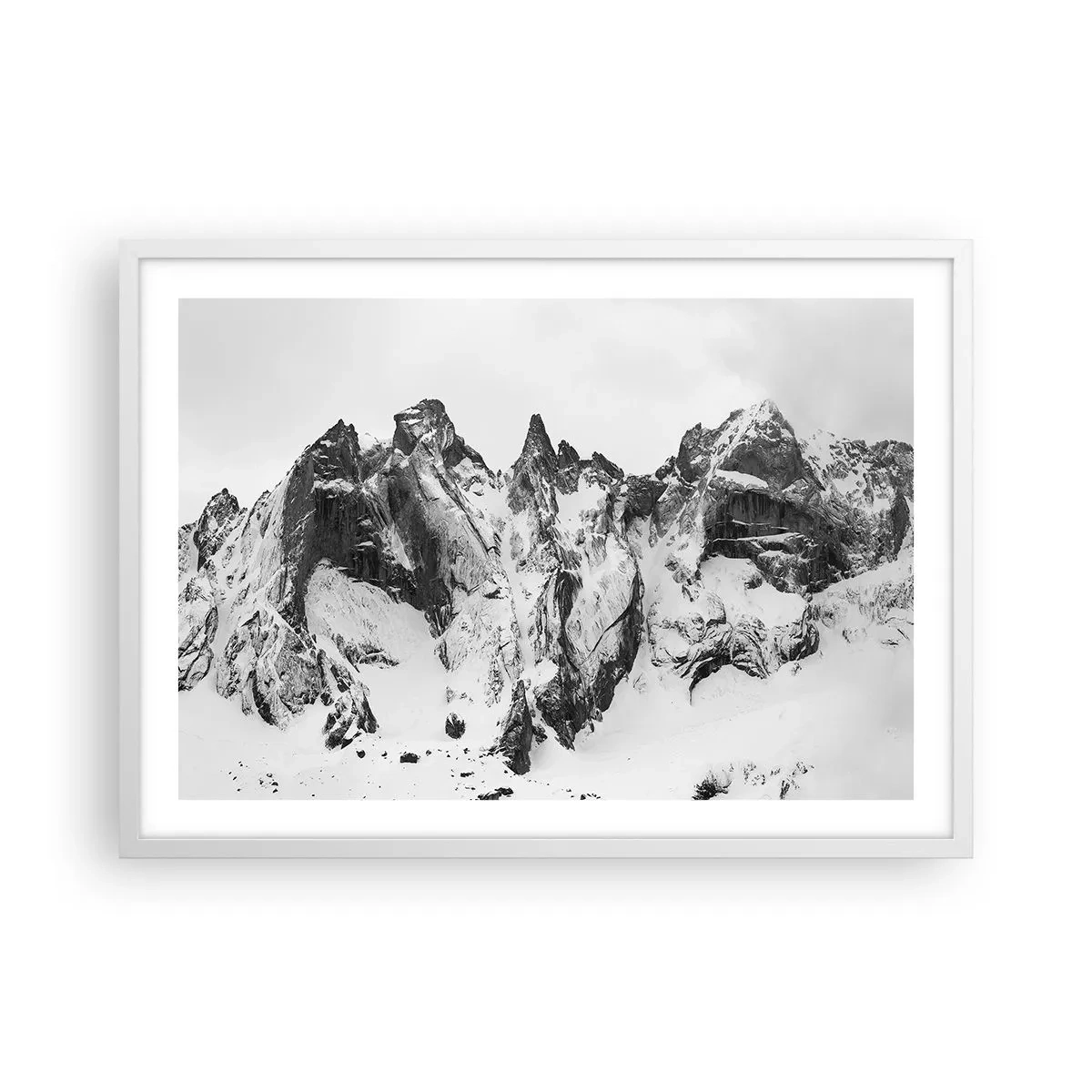 Affisch i vit ram - Granitfarlig bergsrygg - 70x50 cm