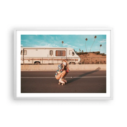 Affisch i vit ram - Ett leende, tack! - 70x50 cm