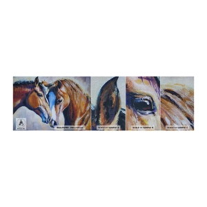 Provbit av fototapet Premium Canvas - Är det vänskap? eller är det kärlek? - Abstraktion, Hästar, Natur - 100x30 cm