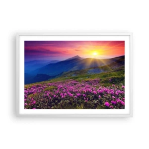 Affisch i vit ram - … Bergtallen doftar och örterna luktar runt omkring - 70x50 cm