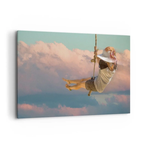 Canvastavla - Bild på duk - Lek i molnen - 120x80 cm