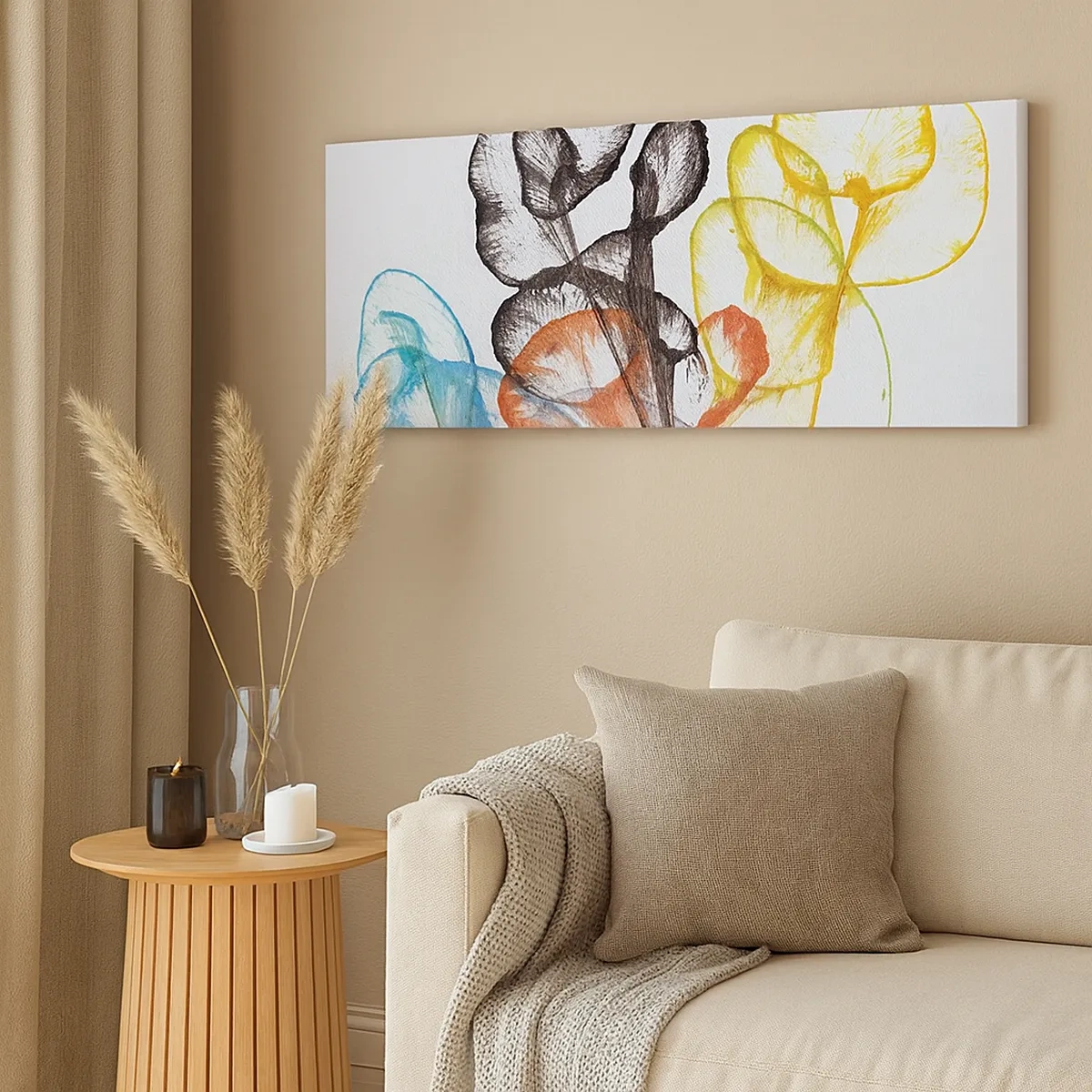 Canvastavla - Bild på duk - Blommor med själ - 30x30 cm