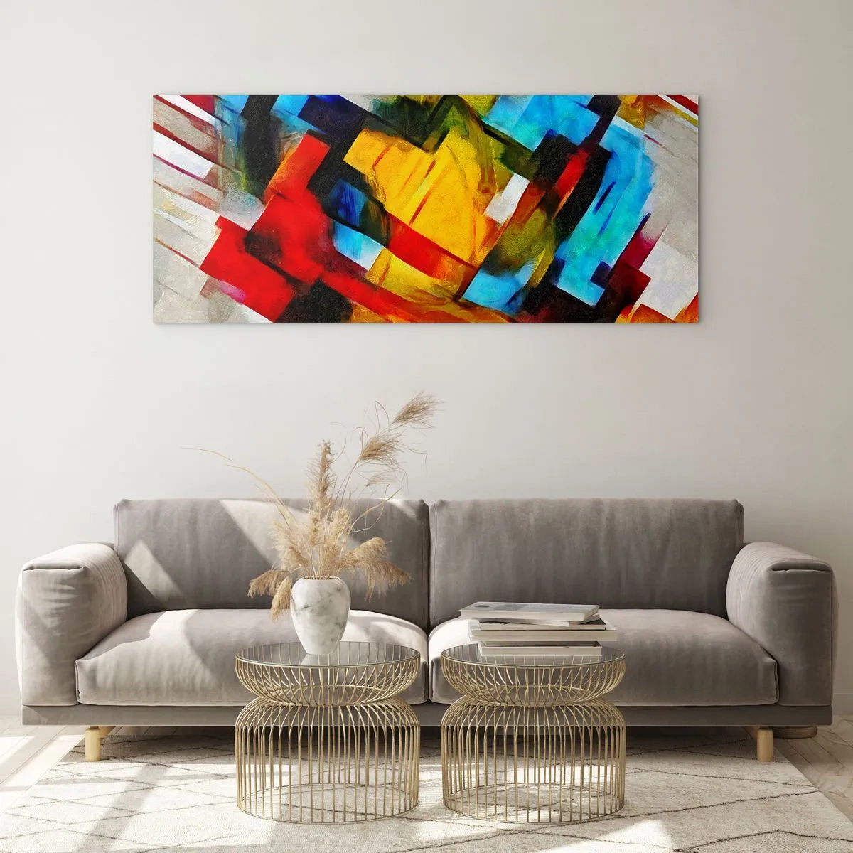 Glastavla - Bild på glas - Färgmix - 100x40 cm