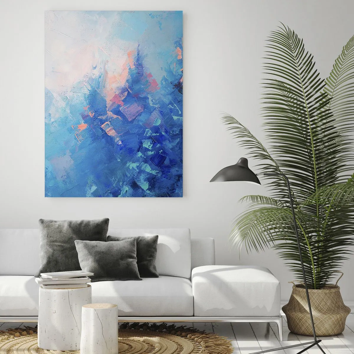 Glastavla - Bild på glas - Vinterabstraktion - 50x70 cm