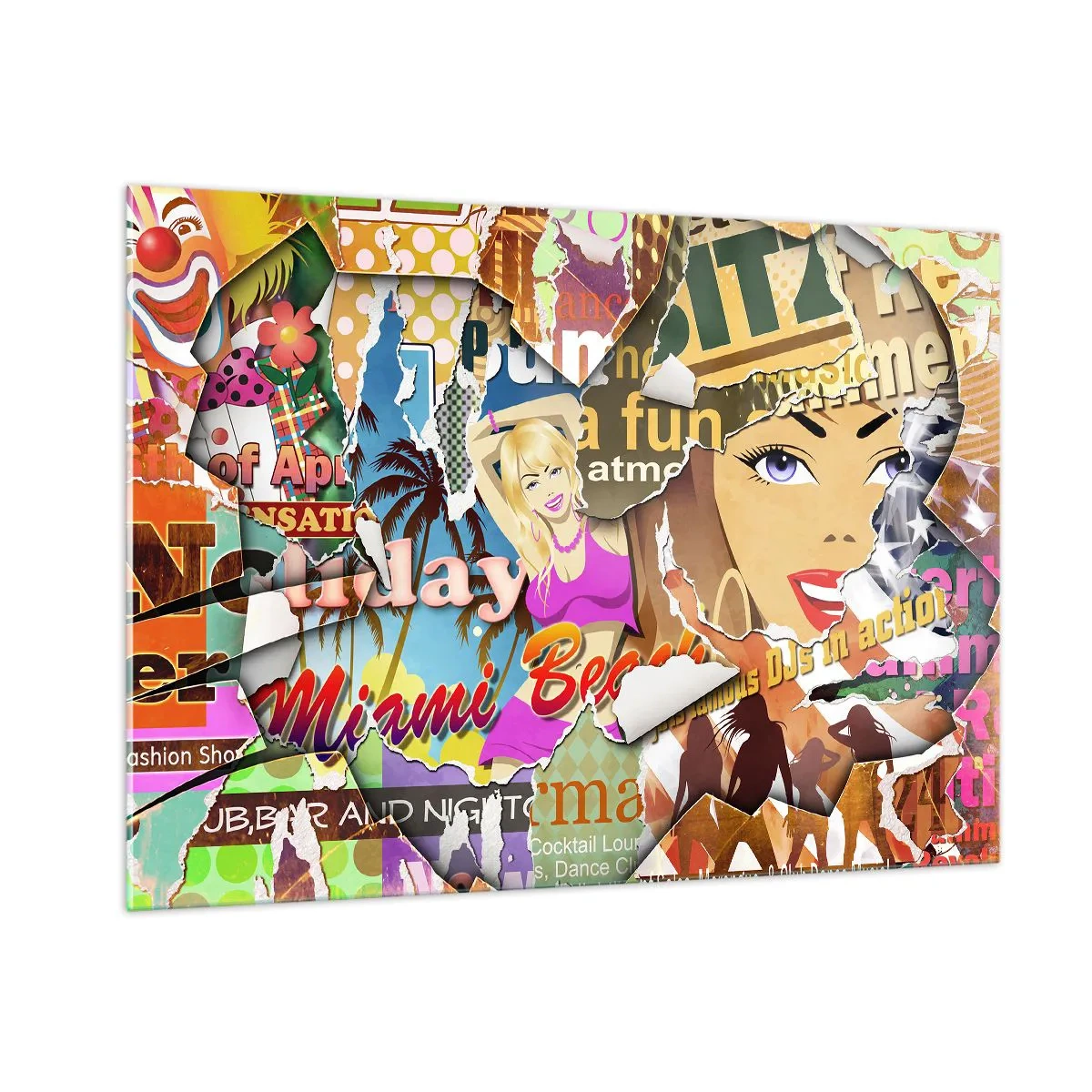 Glastavla - Bild på glas - Sommarens återblickar - 100x70 cm