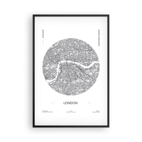 Affisch i svart ram - Londons anatomi - 61x91 cm