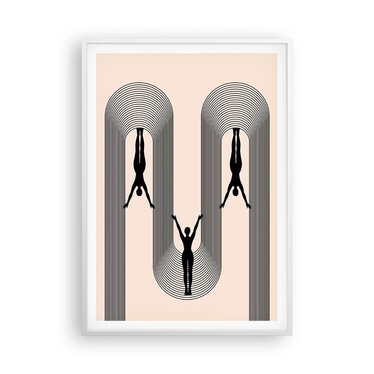 Affisch i vit ram - Upp och ner - 70x100 cm