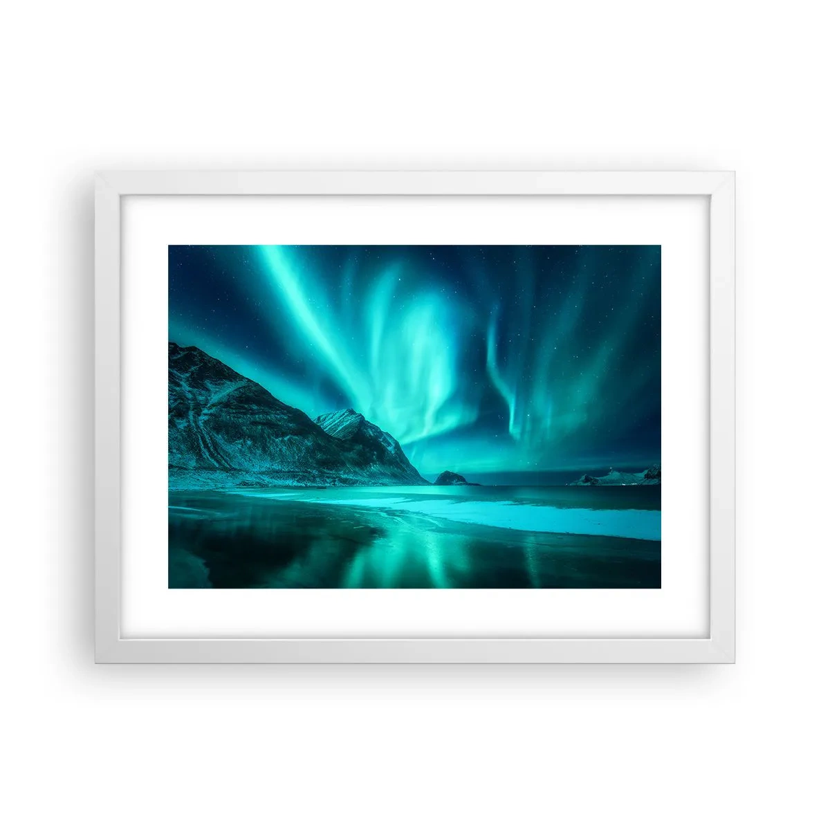 Affisch i vit ram - Nordens underverk - 40x30 cm