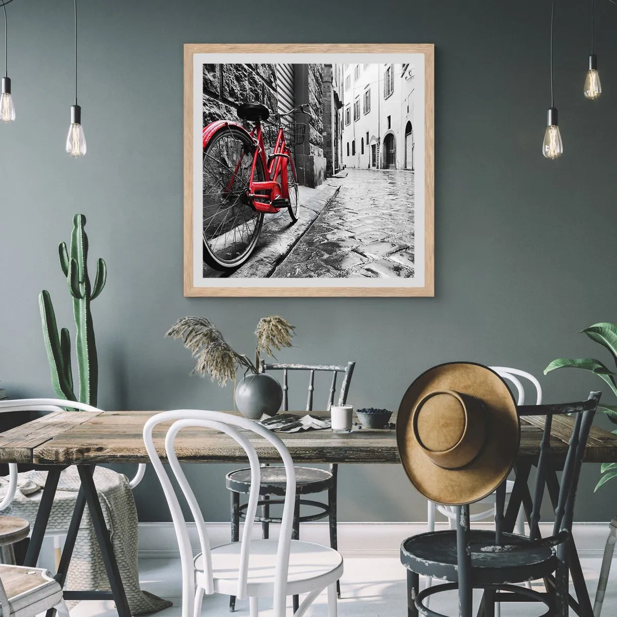 Affisch i ram av ljusek - Den riktiga skönheten åldras inte - 40x40 cm