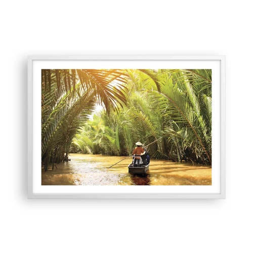 Affisch i vit ram - Genom en palmravin - 70x50 cm