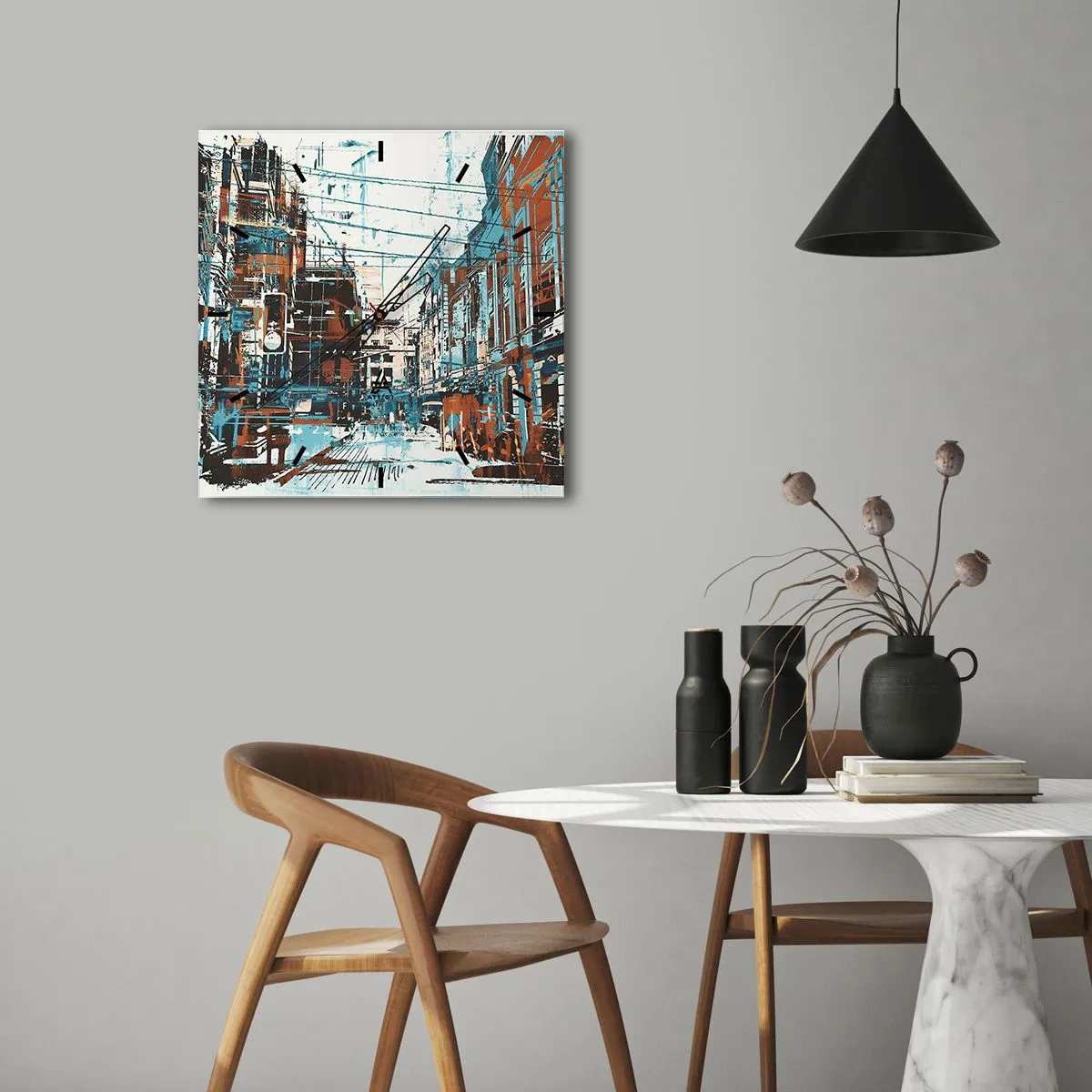 Väggklocka - Klocka på glas - Igenkänd stadsled - 30x30 cm