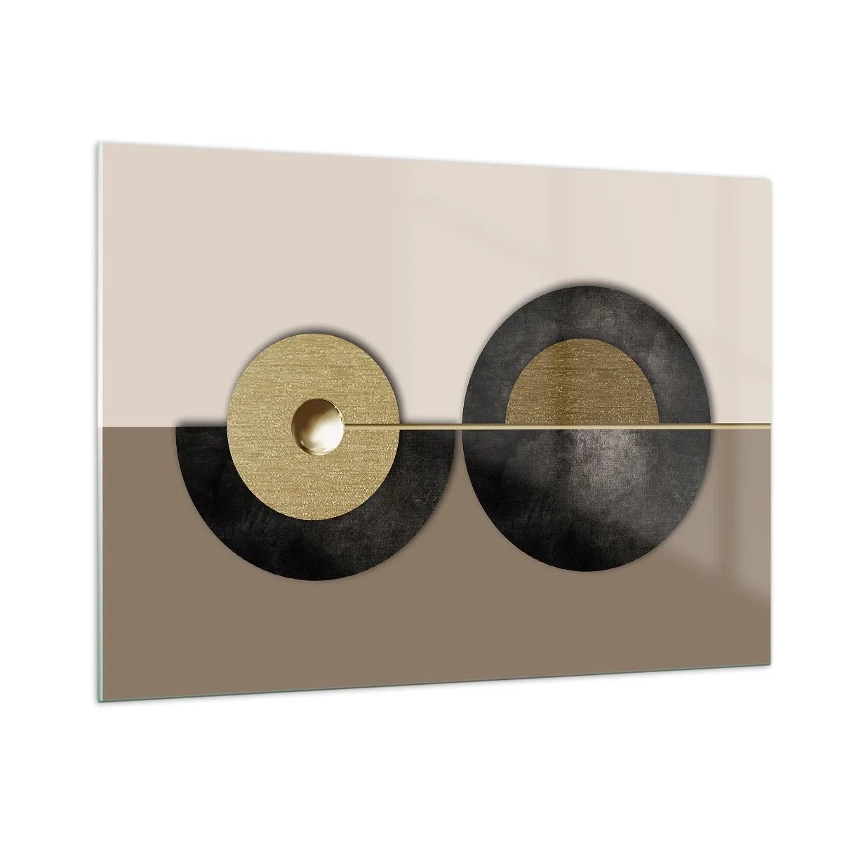Glastavla - Bild på glas - Variationer runt en cirkel - 100x70 cm