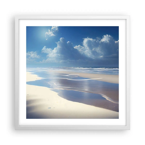 Affisch i vit ram - Semester i paradiset - 50x50 cm