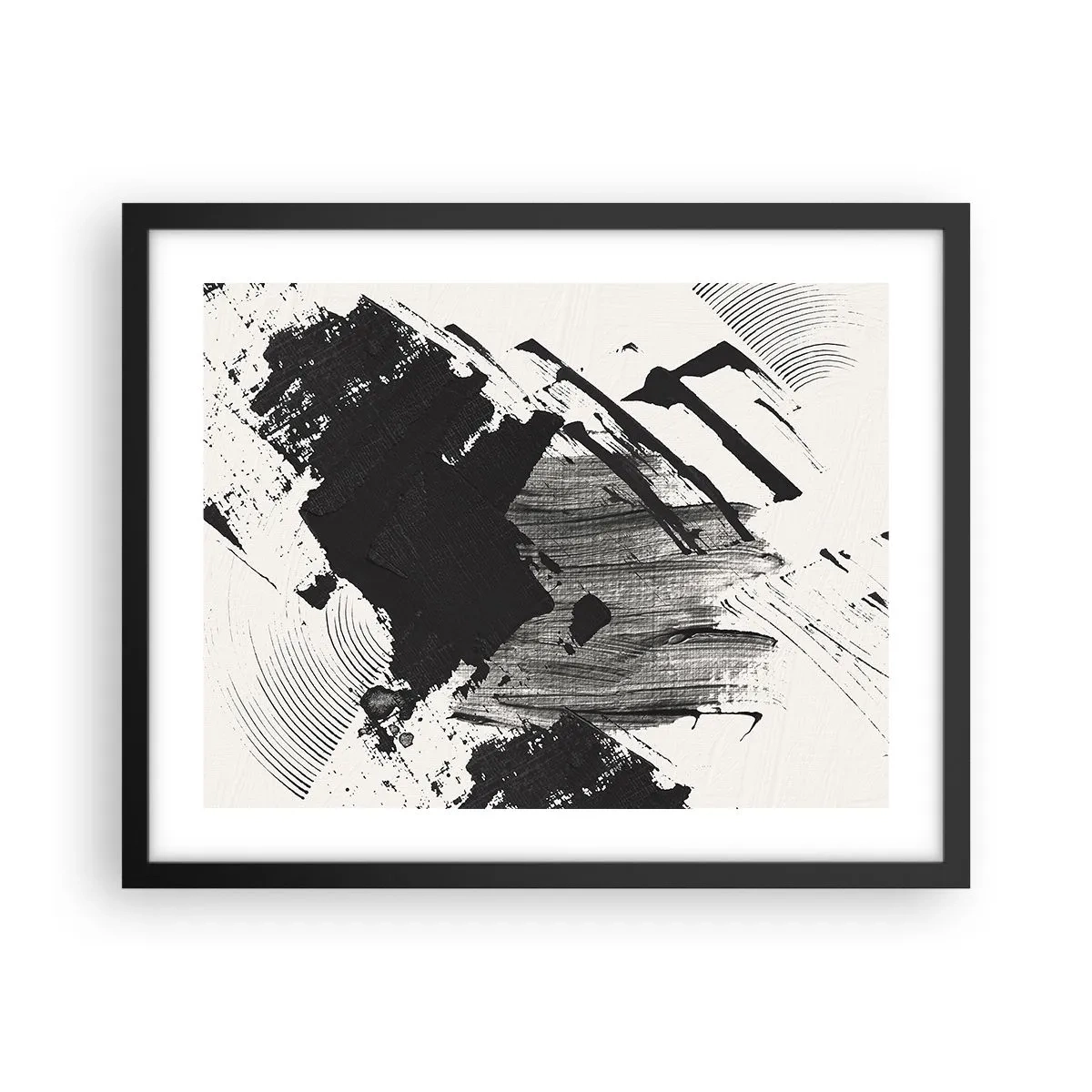 Affisch i svart ram - Abstraktion - uttrycket av svart - 50x40 cm