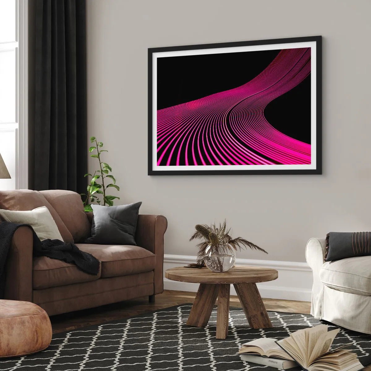 Affisch i svart ram - Ljusets allé - 50x40 cm