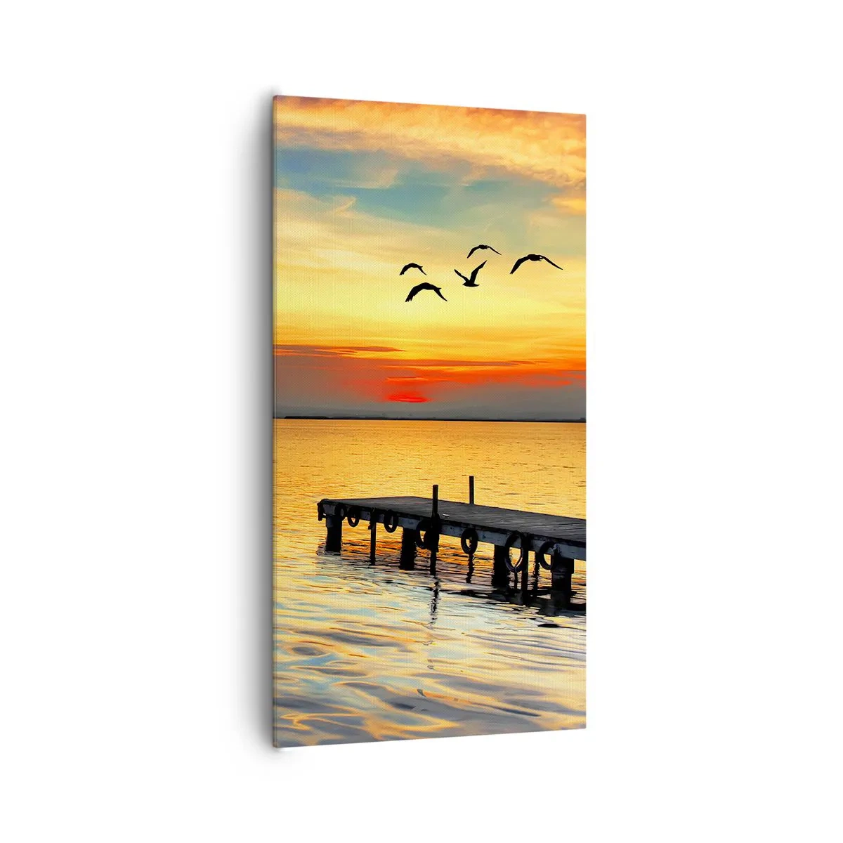 Canvastavla - Bild på duk - Kvällens returer - 65x120 cm