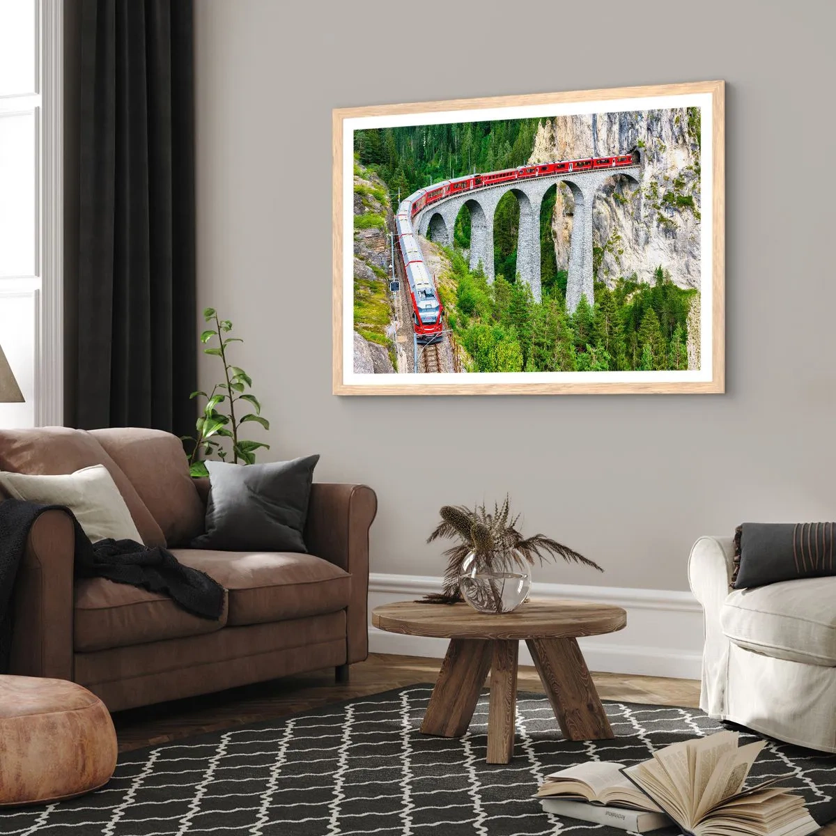 Affisch i ram av ljusek - Dags för fjällutsikter - 40x30 cm