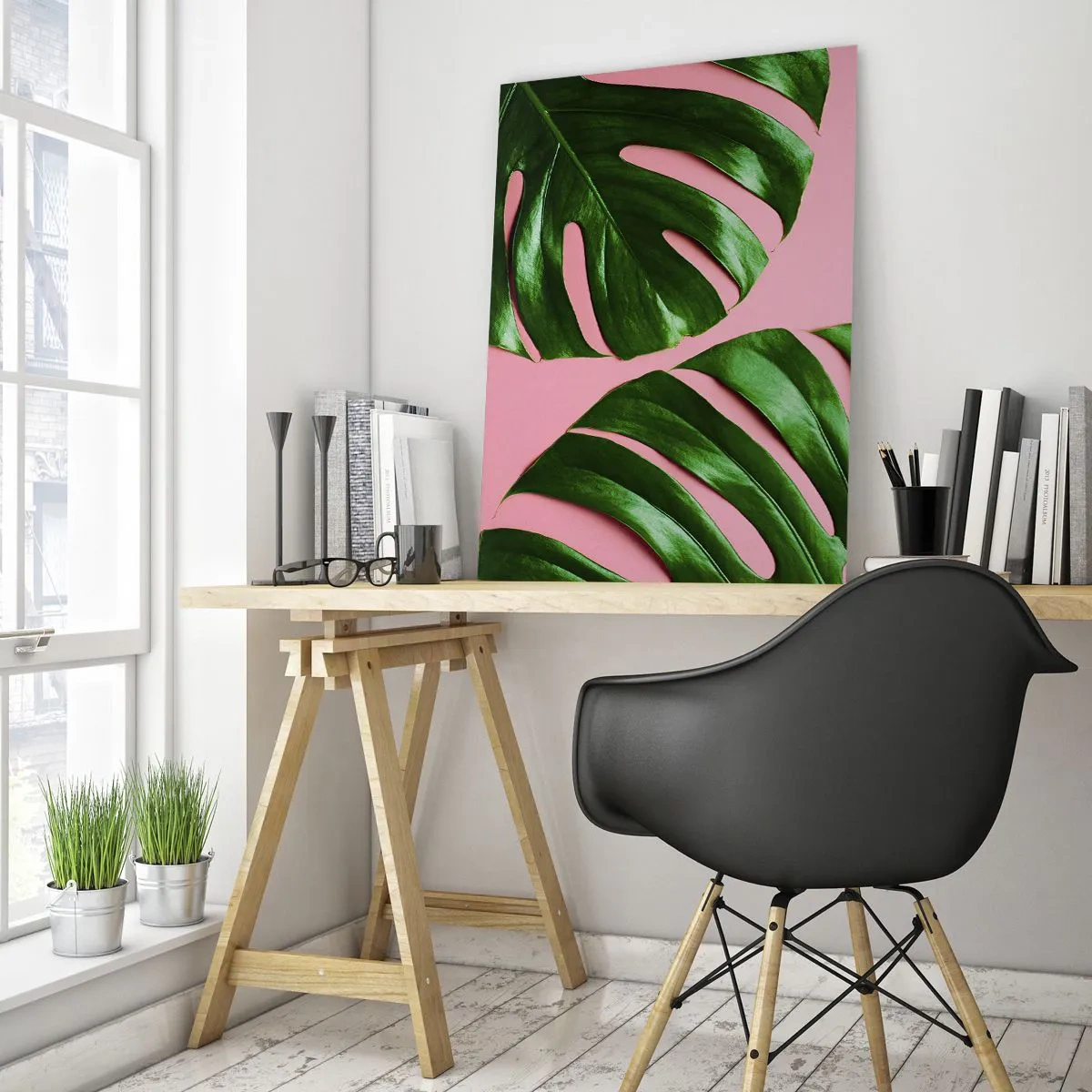 Glastavla - Bild på glas - Grön rendez-vous - 50x70 cm