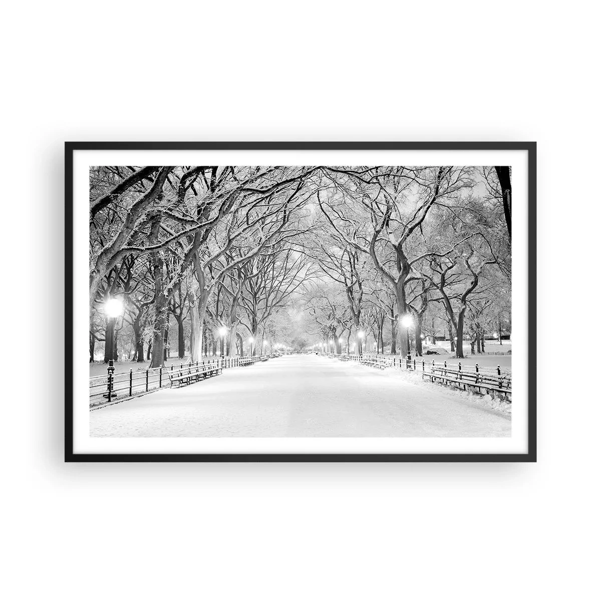 Affisch i svart ram - De fyra årstiderna - vinter - 91x61 cm