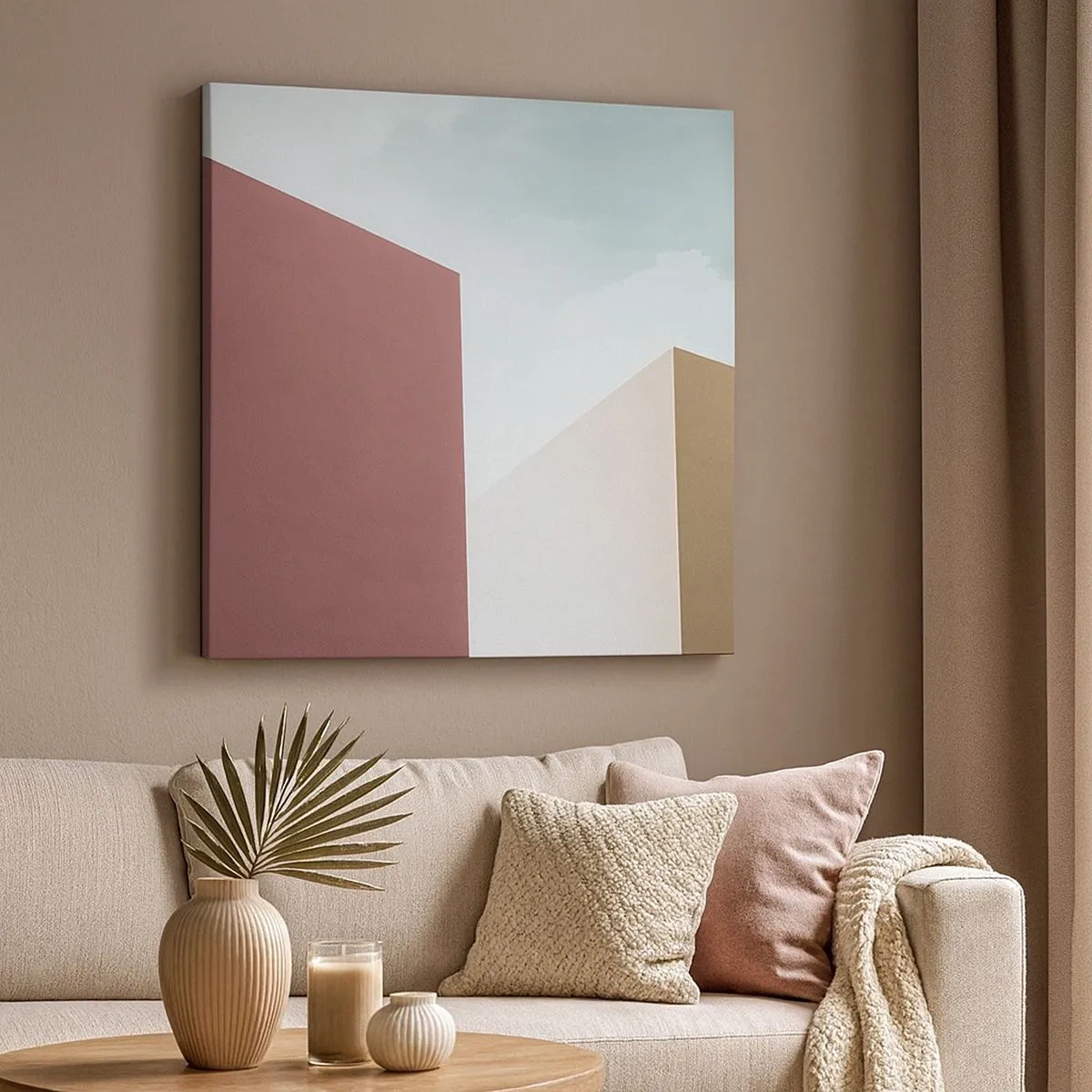 Canvastavla - Bild på duk - Geometri av en solig sommar - 30x30 cm