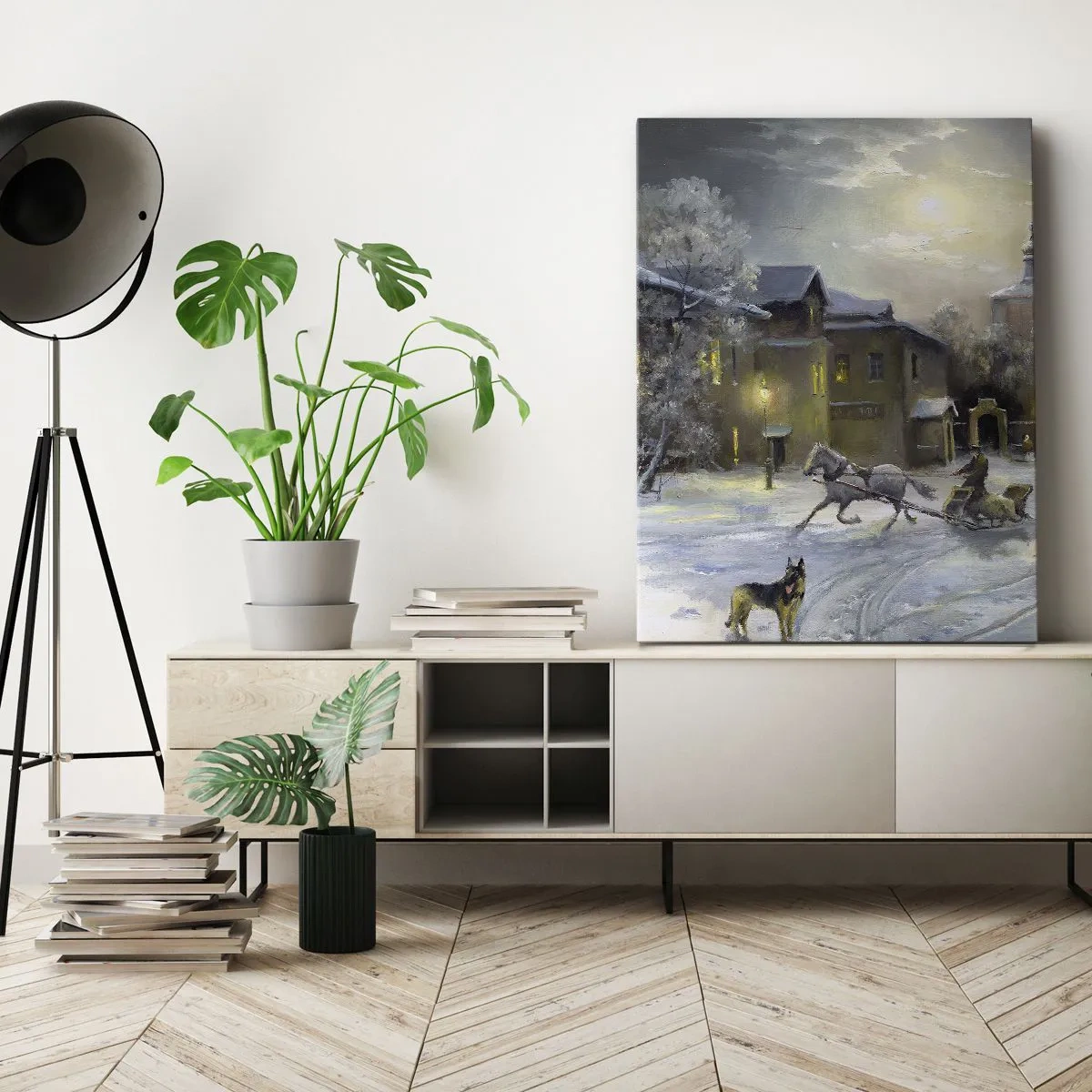 Canvastavla - Bild på duk - Ryska vinterns magi - 80x120 cm