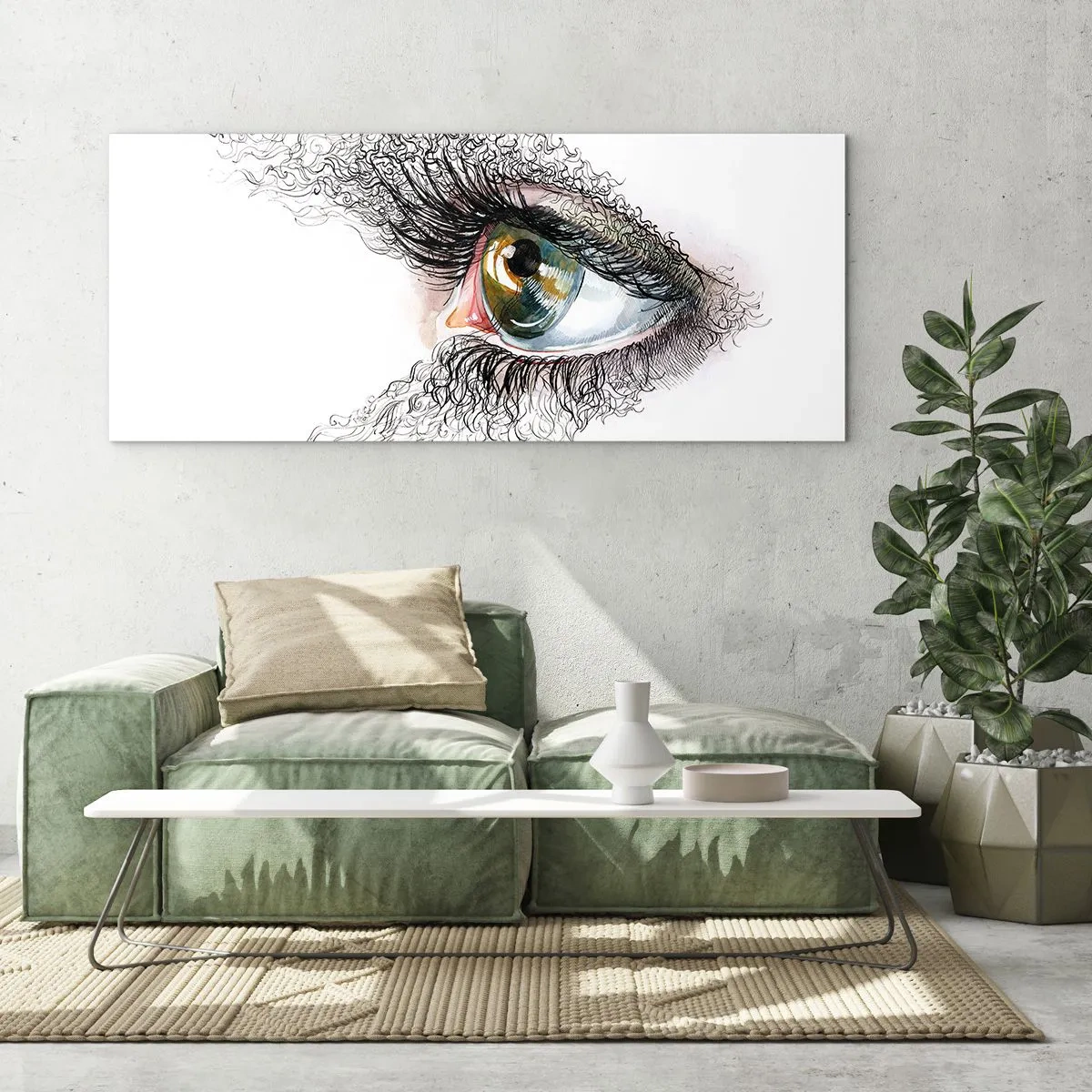 Glastavla - Bild på glas - Titta rakt in i själen - 90x30 cm