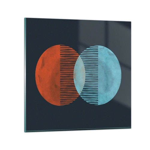Glastavla - Bild på glas - Astronomisk fantasi - 50x50 cm
