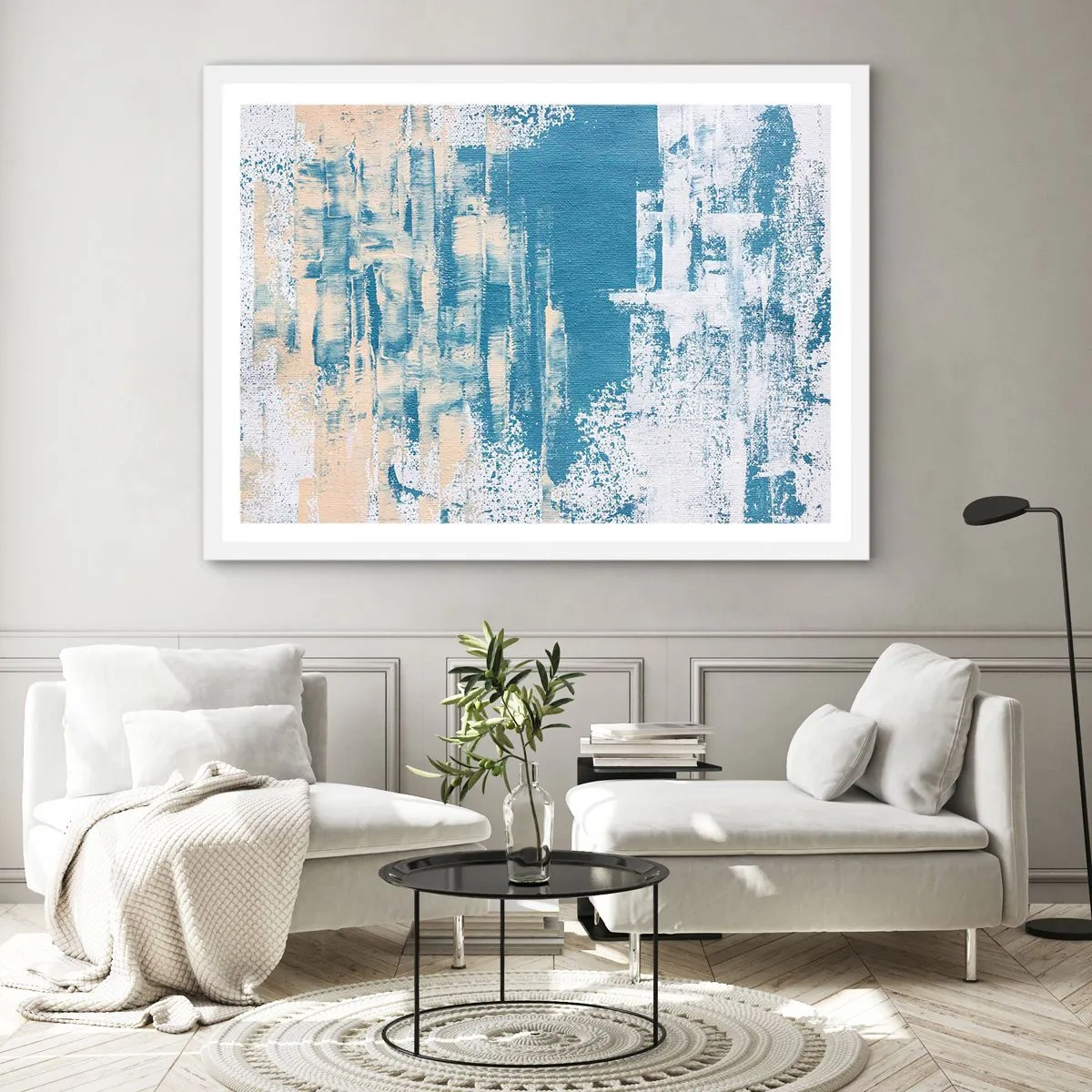 Affisch i vit ram - Genom istapp - 100x70 cm