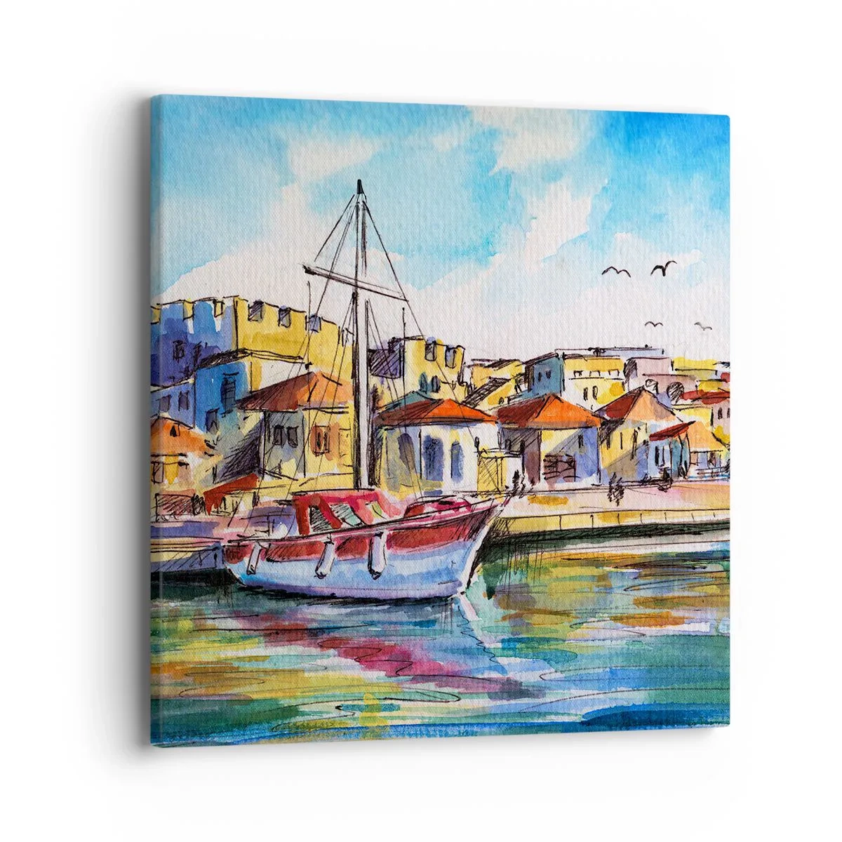 Canvastavla - Bild på duk - Regnbågseftermiddag - 40x40 cm