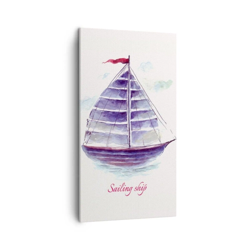 Canvastavla - Bild på duk - Fulla seglar och lugnt vatten - 45x80 cm