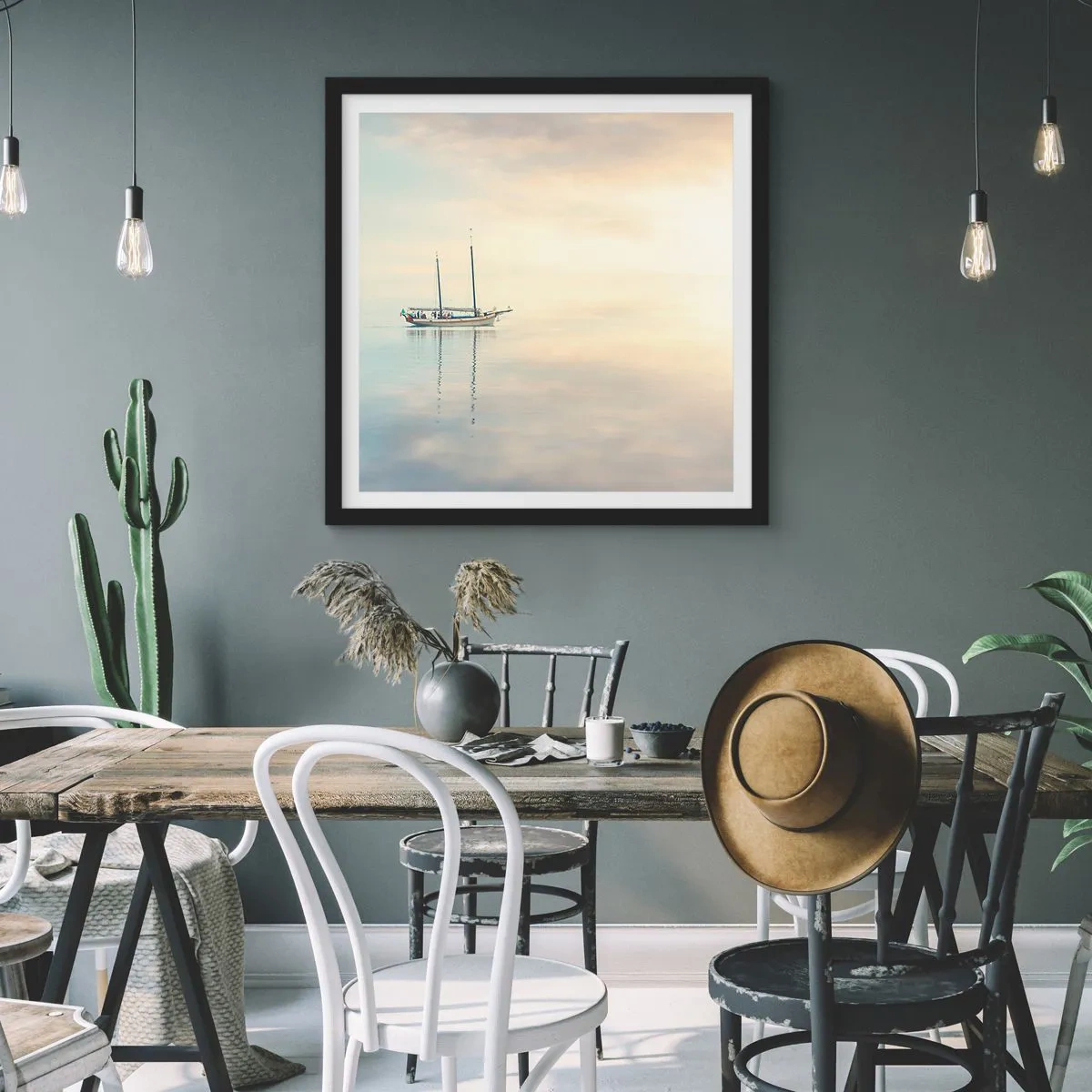 Affisch i svart ram - I ett hav av tystnad - 60x60 cm