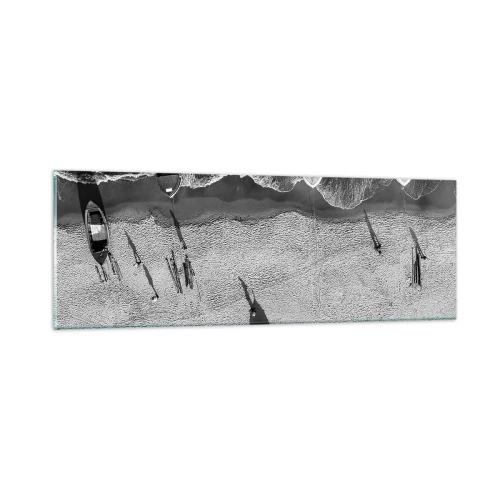 Glastavla - Bild på glas - Fortfarande på stranden... - 90x30 cm