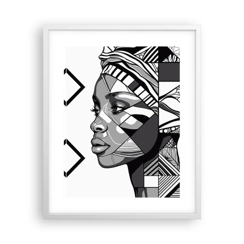 Affisch i vit ram - Etniskt porträtt - 40x50 cm