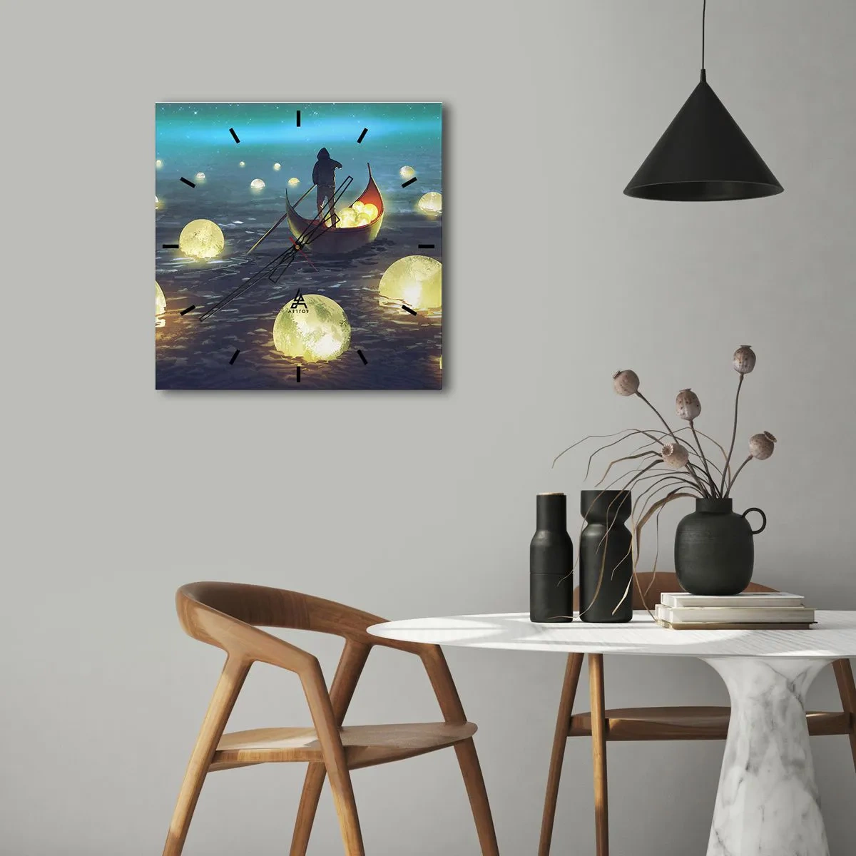 Väggklocka - Klocka på glas - Saker som filosoferna inte drömt om - 40x40 cm