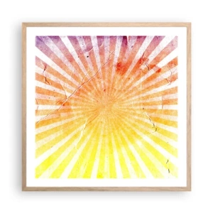 Affisch i ram av ljusek - Solupp- och nedgångar - 60x60 cm