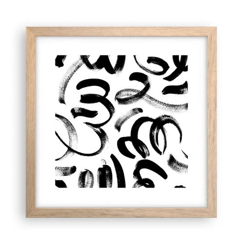 Affisch i ram av ljusek - Svart på vitt - 30x30 cm