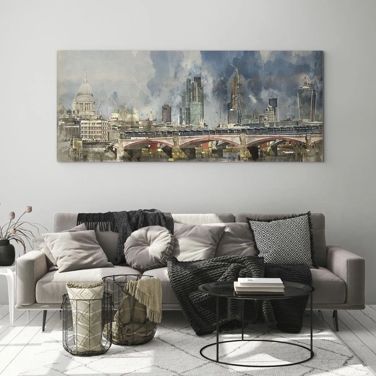 Glastavla - Bild på glas - London i hela sin prakt - 100x40 cm