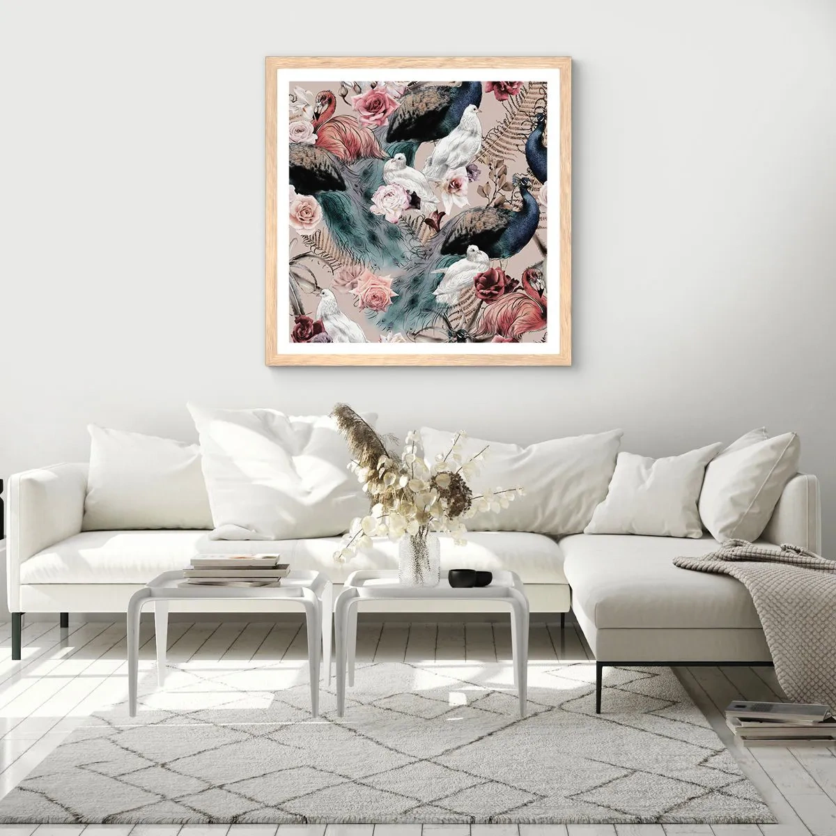 Affisch i ram av ljusek - I palatsträdgården - 40x40 cm