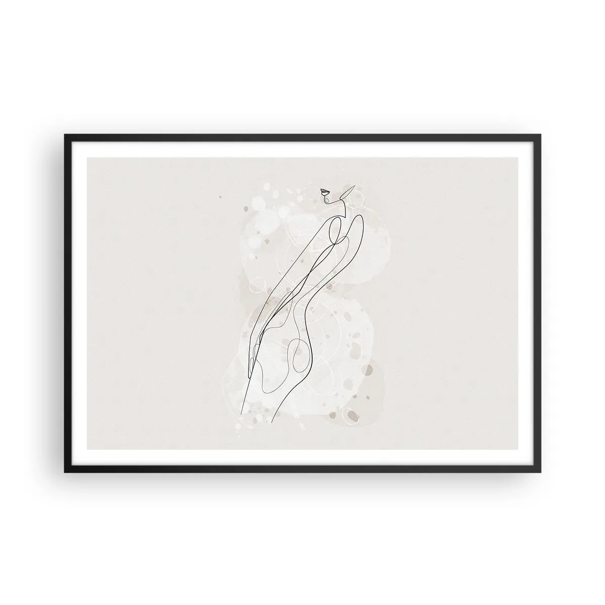 Affisch i svart ram - Blicken går vilse - 100x70 cm